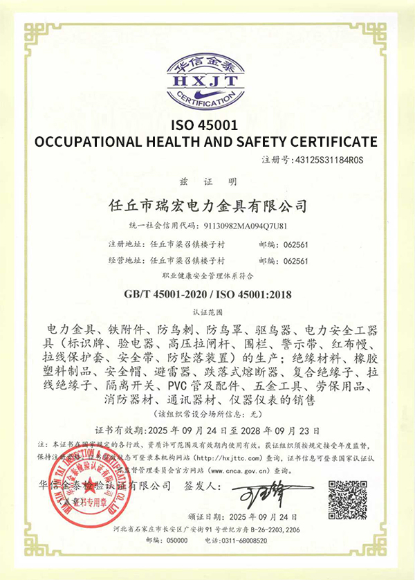 ISO 45001 Occupational Health and Safety Certificate